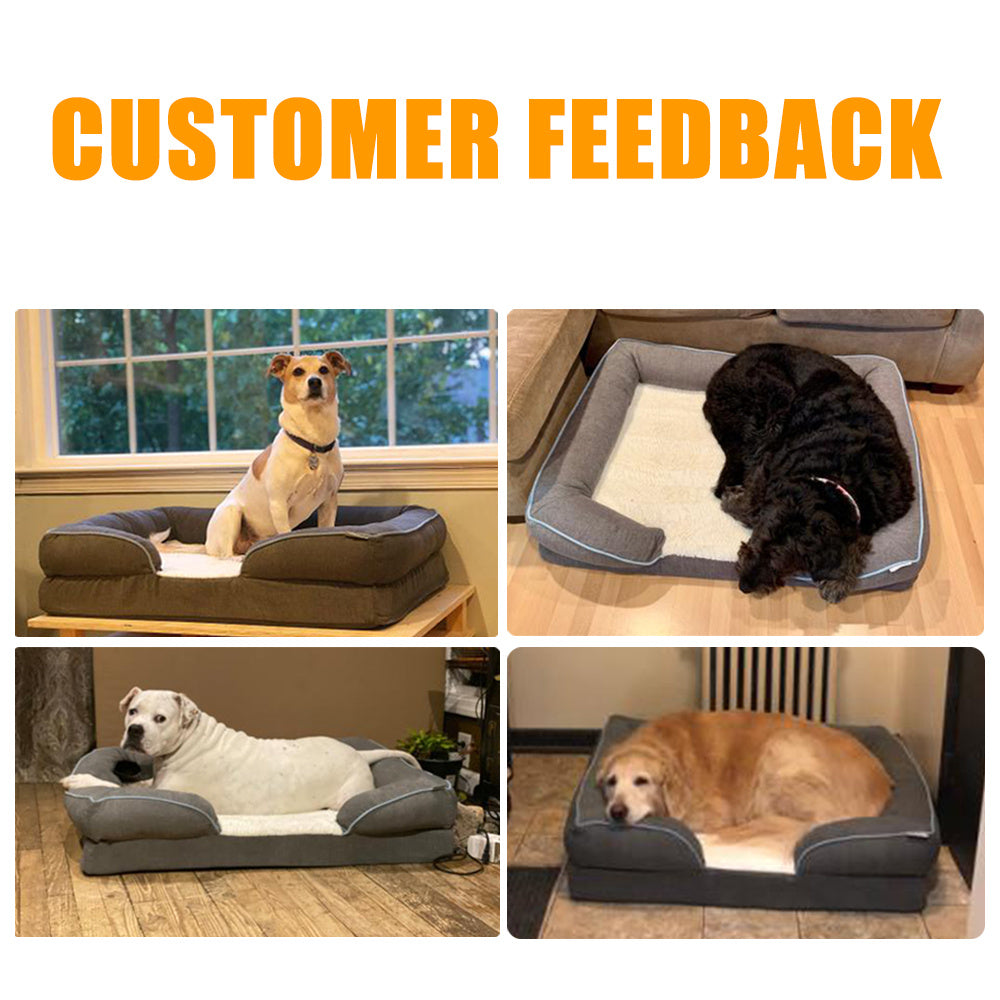 Orthopedic Memory Foam Dog Couch with Free Waterproof Liner and Removable Washable Cover, Durable Pet Sofa for Dogs and Cats