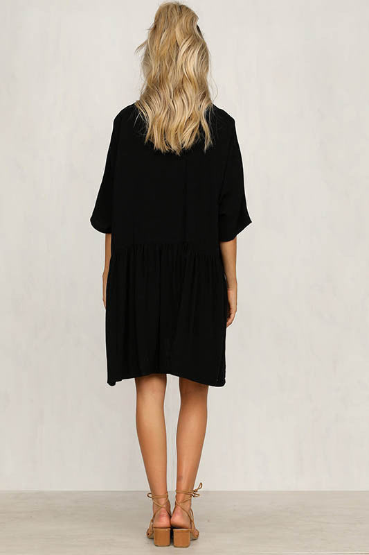 L38797 Hot Sale Women Summer Button Beach Dress