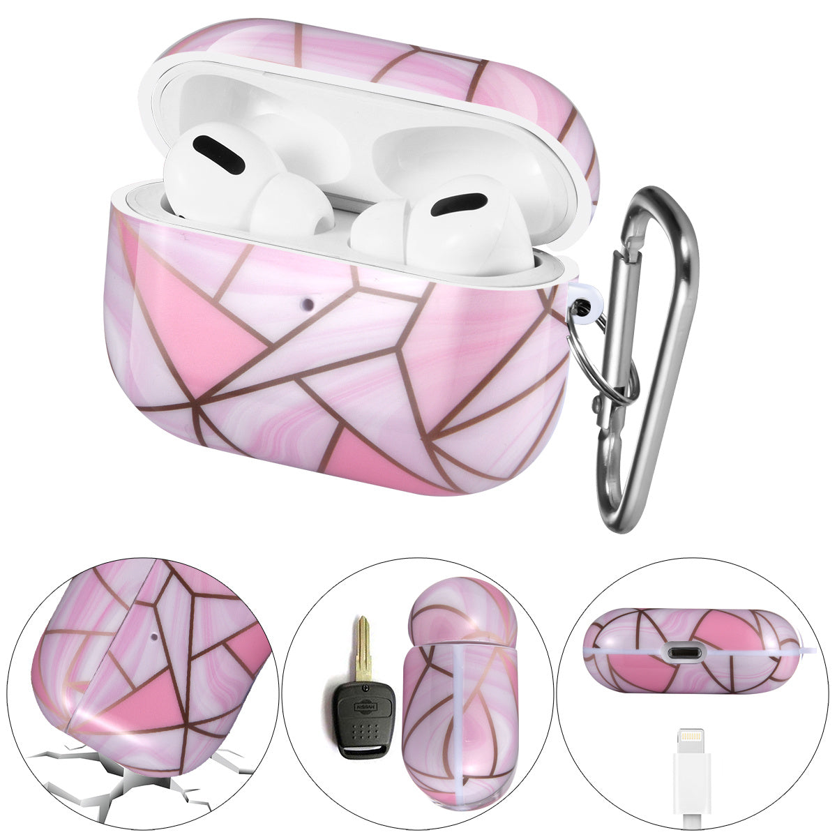 Case Cover with Sunflower Skin,OLEBAND Cute Hard Protective Shockproof Accessory with Keychain for Men Women and Girls,Compatible for Apple Airpods Pro 3 Charging Case Front LED