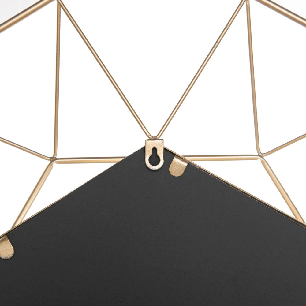 Free shipping Iron Wall Mirror Radial Triangle Round Mirror Iron Wall Mirror Decorative Mirror 25.5inch Golden YJ