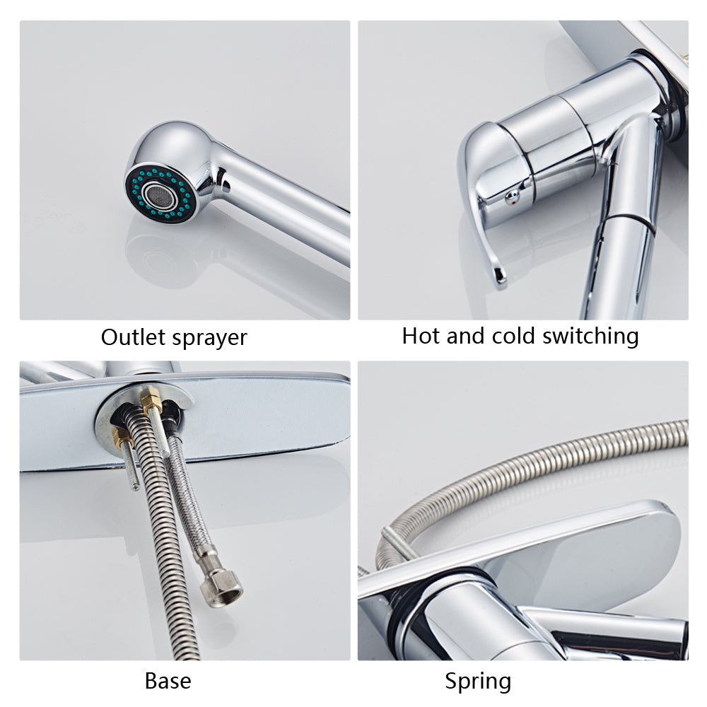 All Copper Kitchen Pull Chromeplate Faucet RT