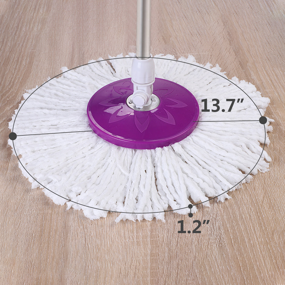 360° Spin Mop with Bucket Set Dual Heads Floor Cleaning System Home Clean Tools