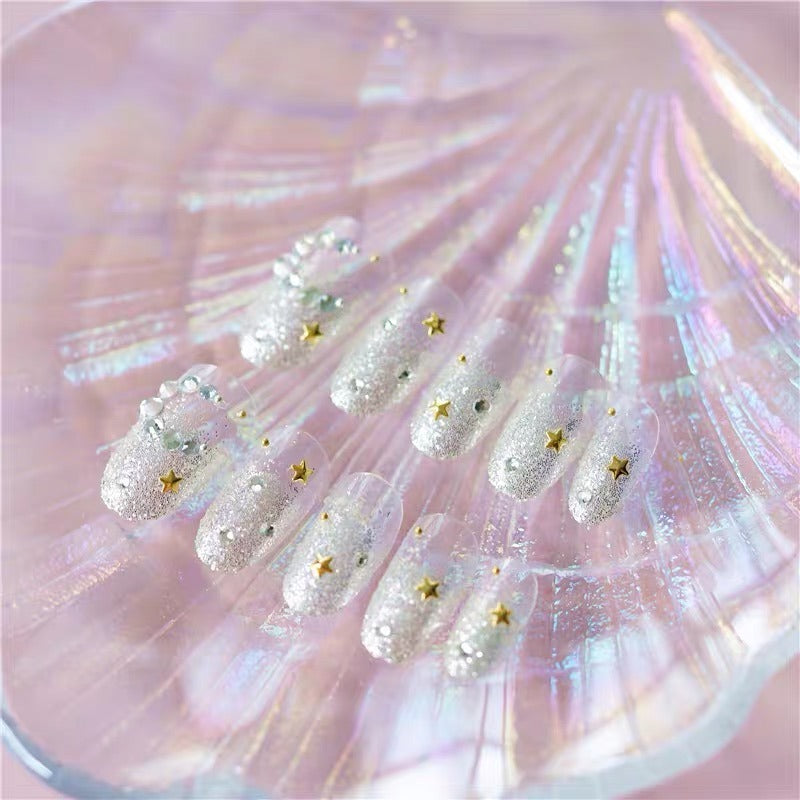 moon & star design handmade press on/fake nails/