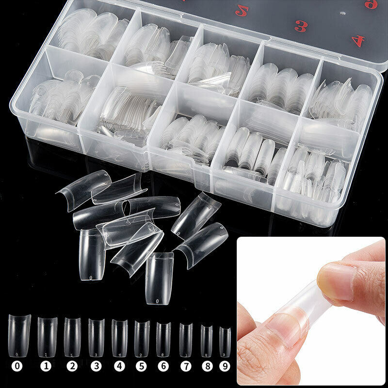 500pcs Artificial Nails French False Half Nail Art Tips Acrylic UV Gel US Stock