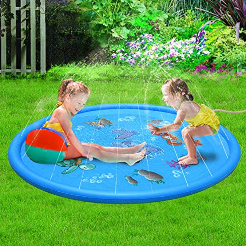 Outdoor Splash Pad 68 inch Sprinkler Play Mat for Baby Toddlers Kiddie Kids Dogs Outdoor Summer Inflatable Spray Water Toys