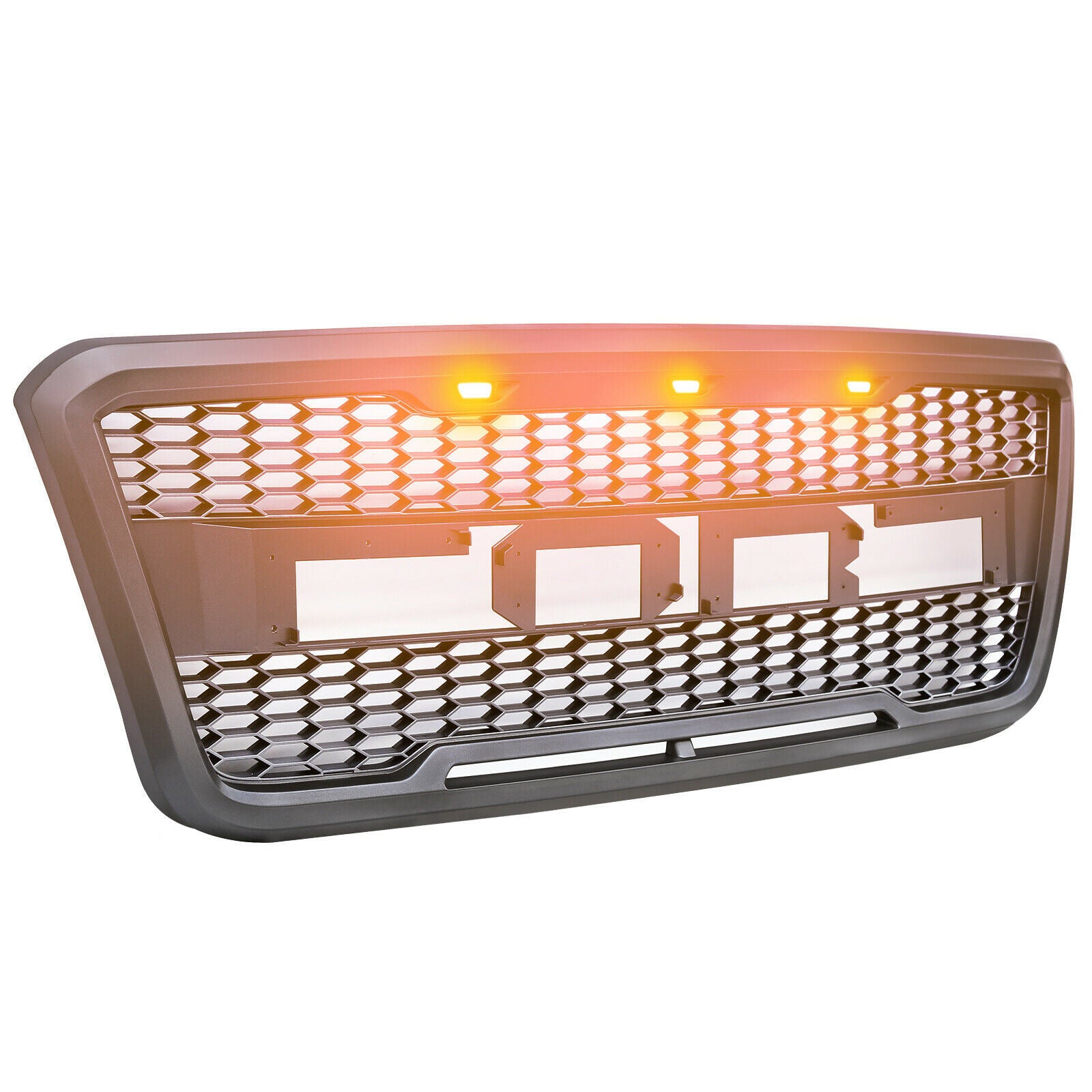 For 2004-2008 Ford F-150 F150 SVT Raptor Style Conversion Front Grille With LED