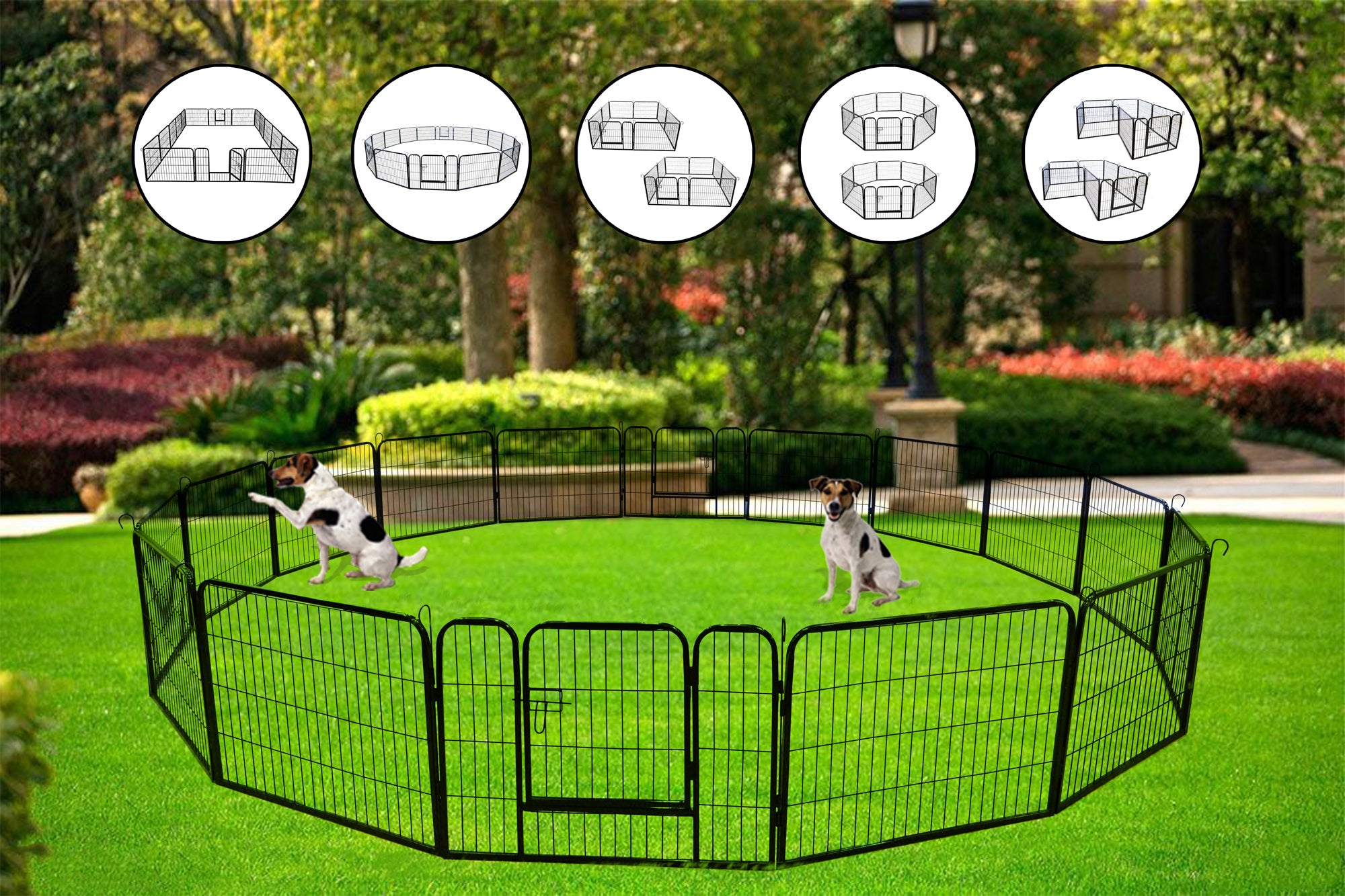 High Quality Portable outdoor folding 16-panel heavy duty metal pet playpen