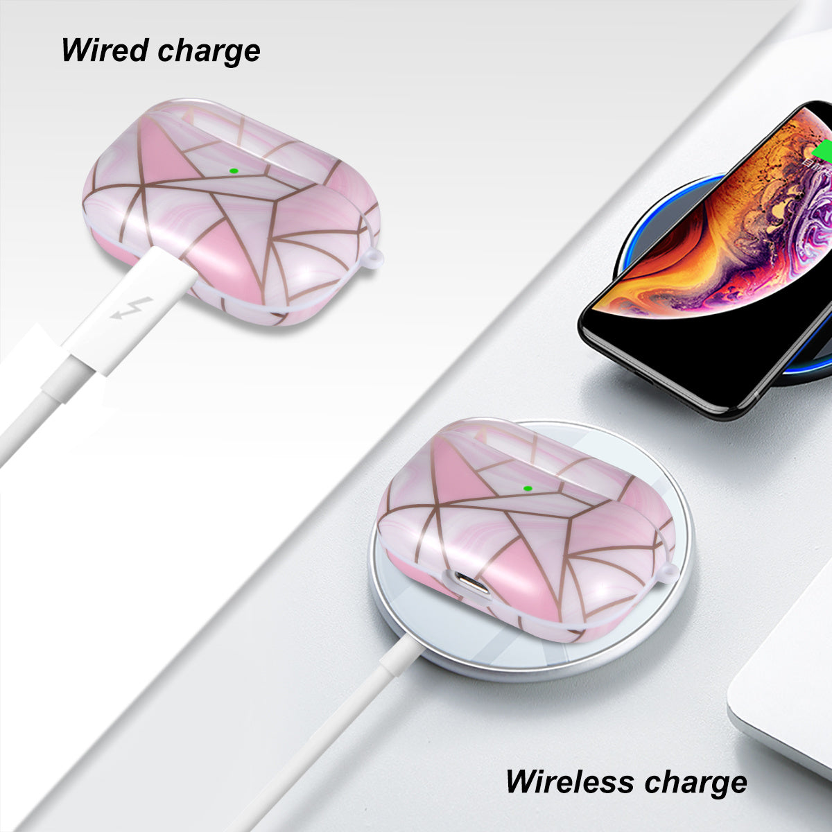 Case Cover with Sunflower Skin,OLEBAND Cute Hard Protective Shockproof Accessory with Keychain for Men Women and Girls,Compatible for Apple Airpods Pro 3 Charging Case Front LED