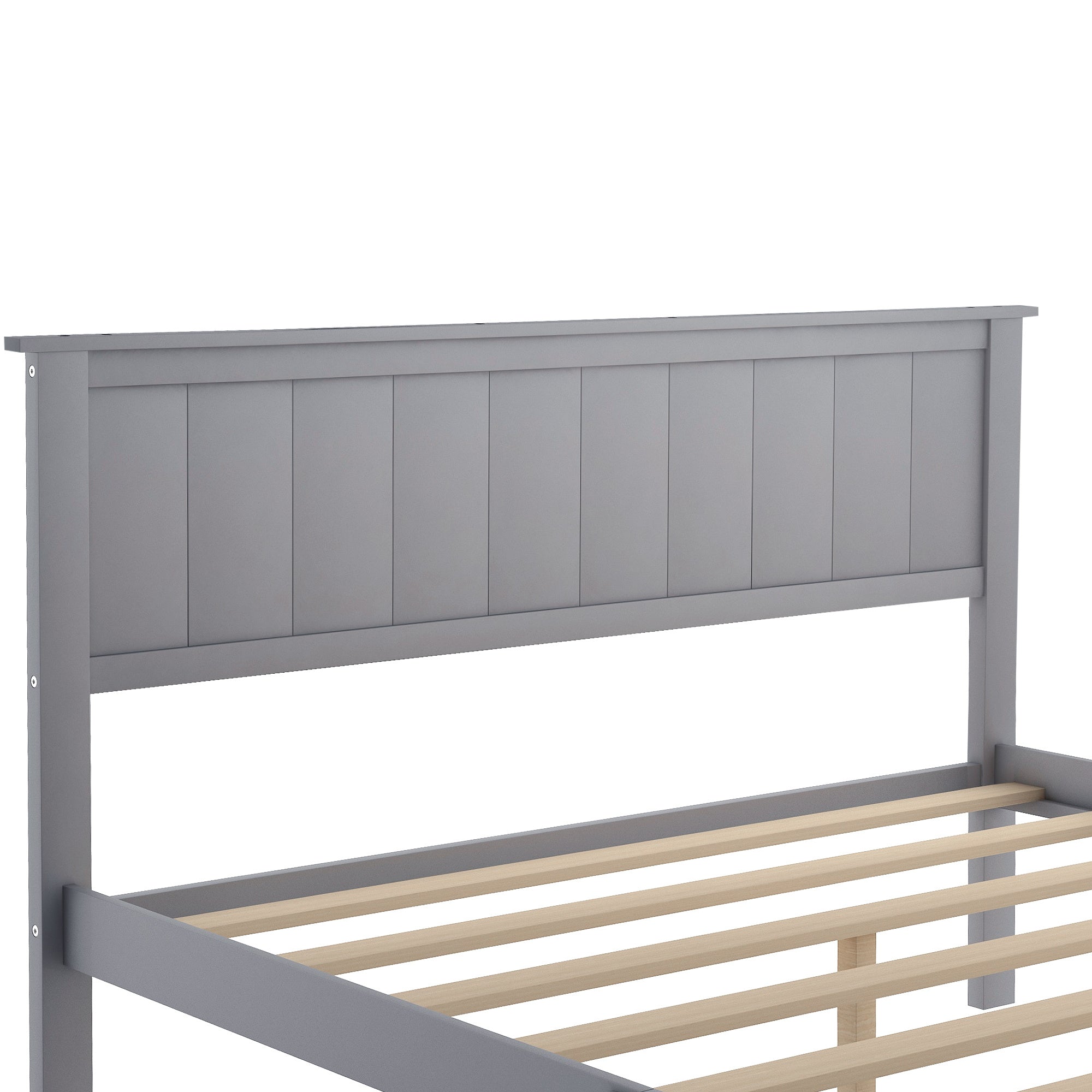 Twin Size Platform Bed with Under-bed Drawer, Gray RT