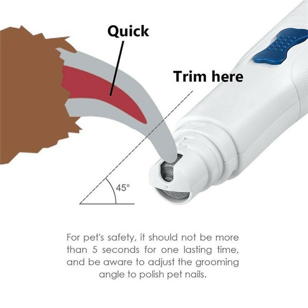 Electric Pet Dog Nail Grinder Painless Paws Grooming Trimming Shaping Smoothing