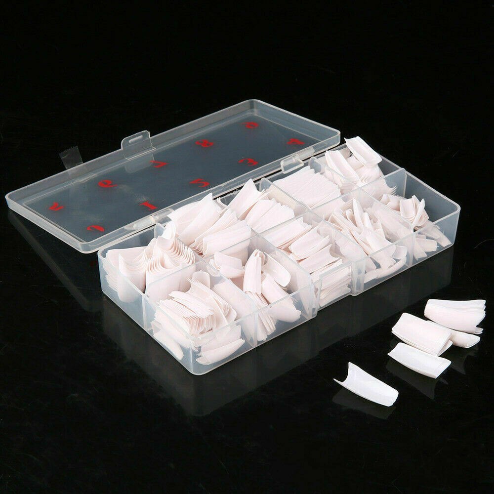 500pcs Artificial Nails French False Half Nail Art Tips Acrylic UV Gel US Stock