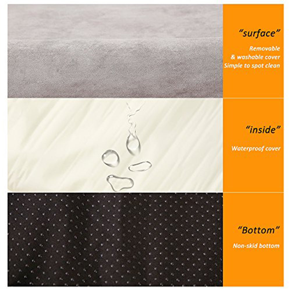 Orthopedic Memory Foam Dog Bed with Pillow and Durable Water Proof Liner & Removable Washable Cover & Smart Design, Extra Large