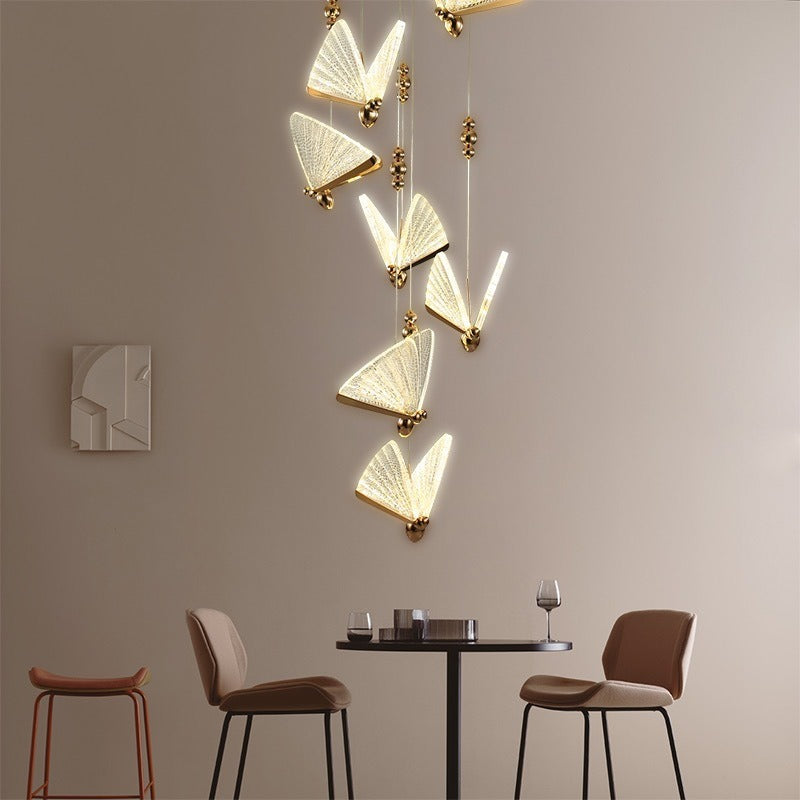 Hot Sale Butterfly Lamp Chandelier for Living Room Bedroom Bedside Staircase Hall Restaurant Art Indoor Lighting Decor