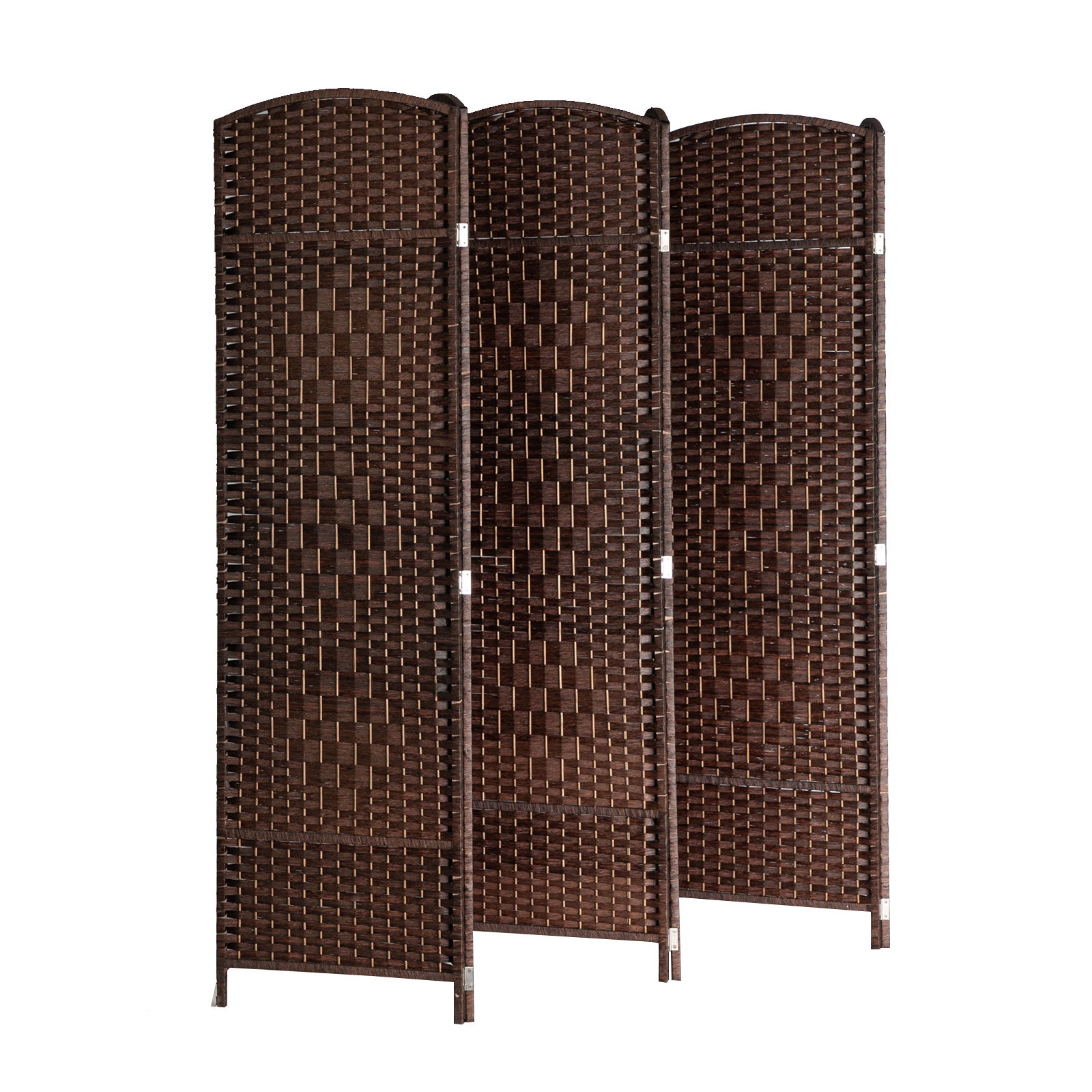 Room Divider, Weave Fiber Extra Wide Room Divider, Double Hinged,6 Panel Room Divider & Folding Privacy Screens, Freestanding Room Dividers RT