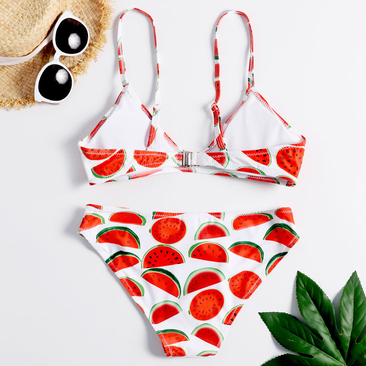 Sext Adult Women Tropical Watermelon Print Summer Sling Bikini Swimwear