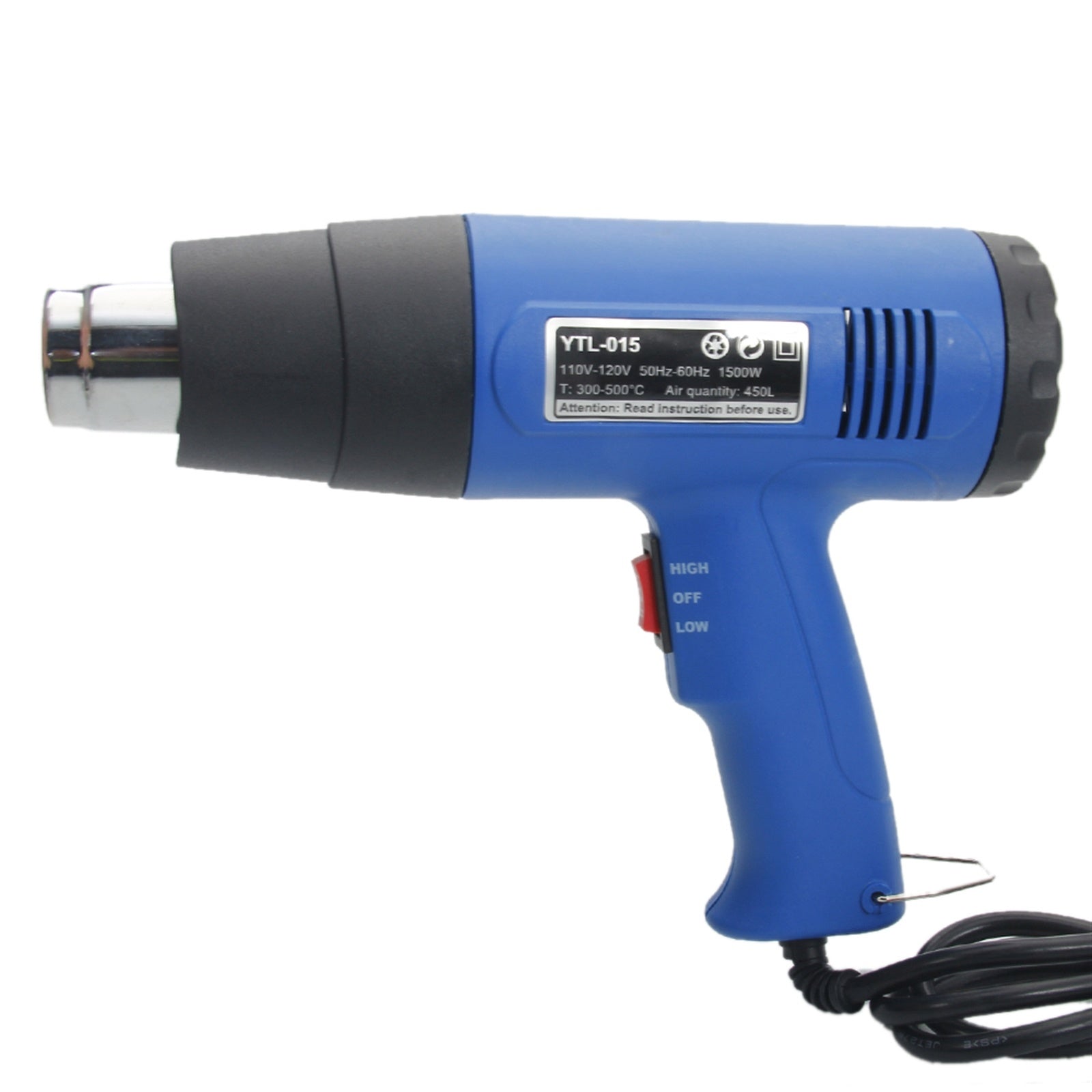 Free shipping 1500W 110V Dual-Temperature Heat Gun with 4pcs Concentrator Tips Blue YJ