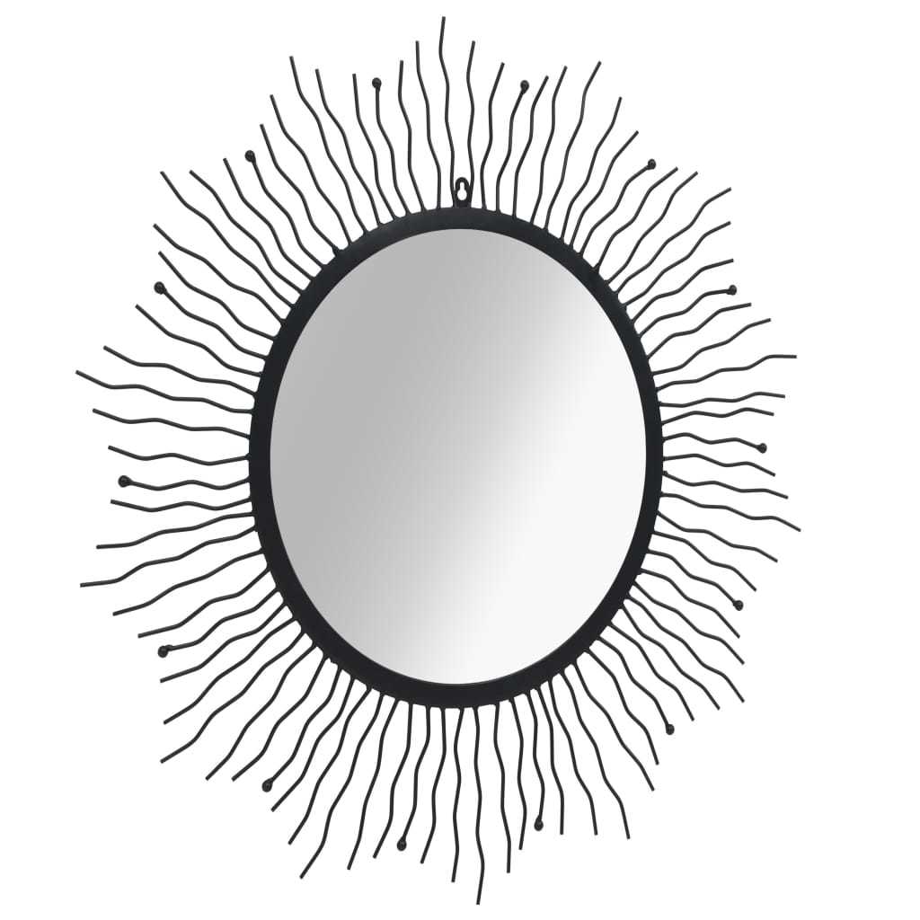 Garden Wall Mirror Sunburst 31.4" Black
