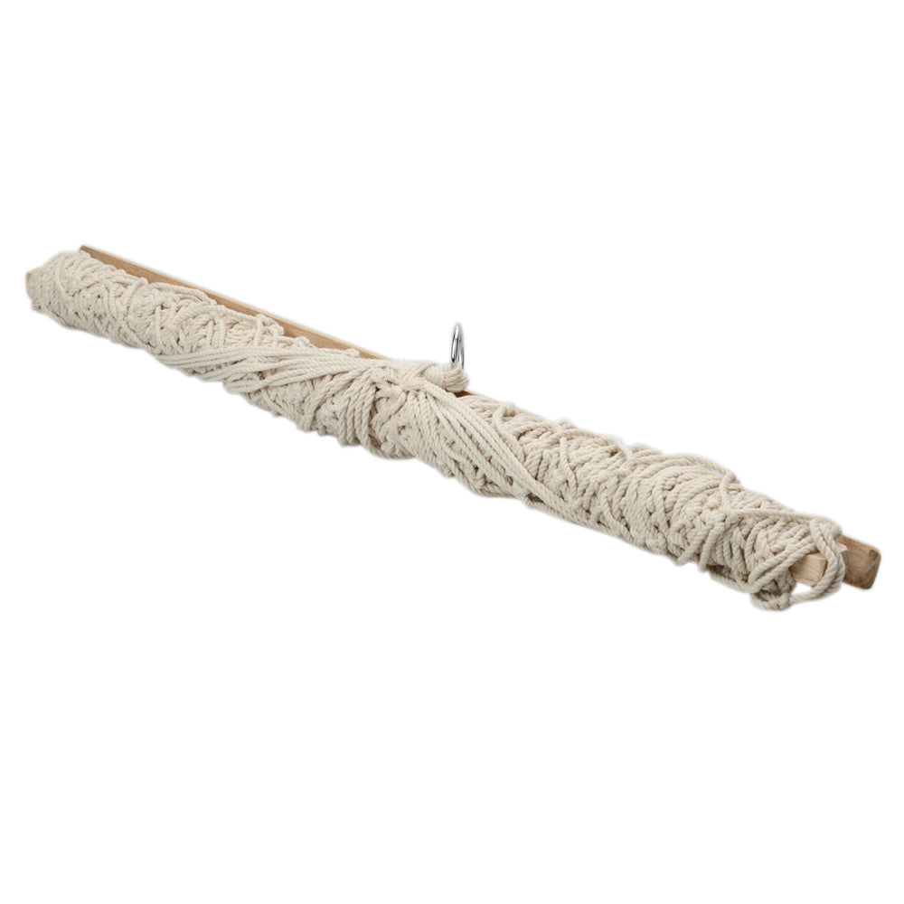 Outdoor Wood Pole Cotton Rope Hammock Garden Patio Yard Hanging Sleep Bed