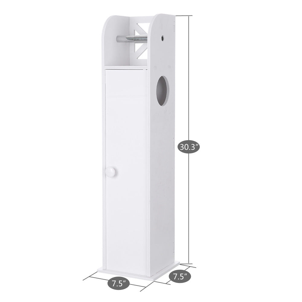 Narrow Cabinet for PVC Toilet Paper Towel with Paper Roll (19 x 19 x 77)Small Bathroom Storage Corner Floor Cabinet, Thin Toilet Vanity Cabinet for Paper Holder YJ