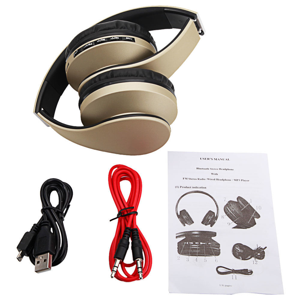 HY-811 FM Stereo MP3 Player Foldable Wired Bluetooth Headset Universal Headphone