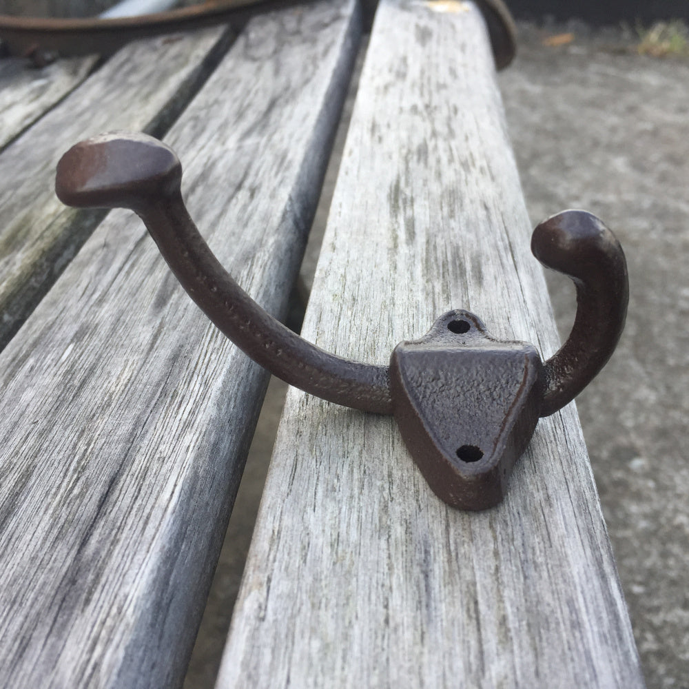 5 Pack Vintage Style Cast Iron Wall Coat Hooks Hat Hook Hall Tree 3 3/4" Coffee RT