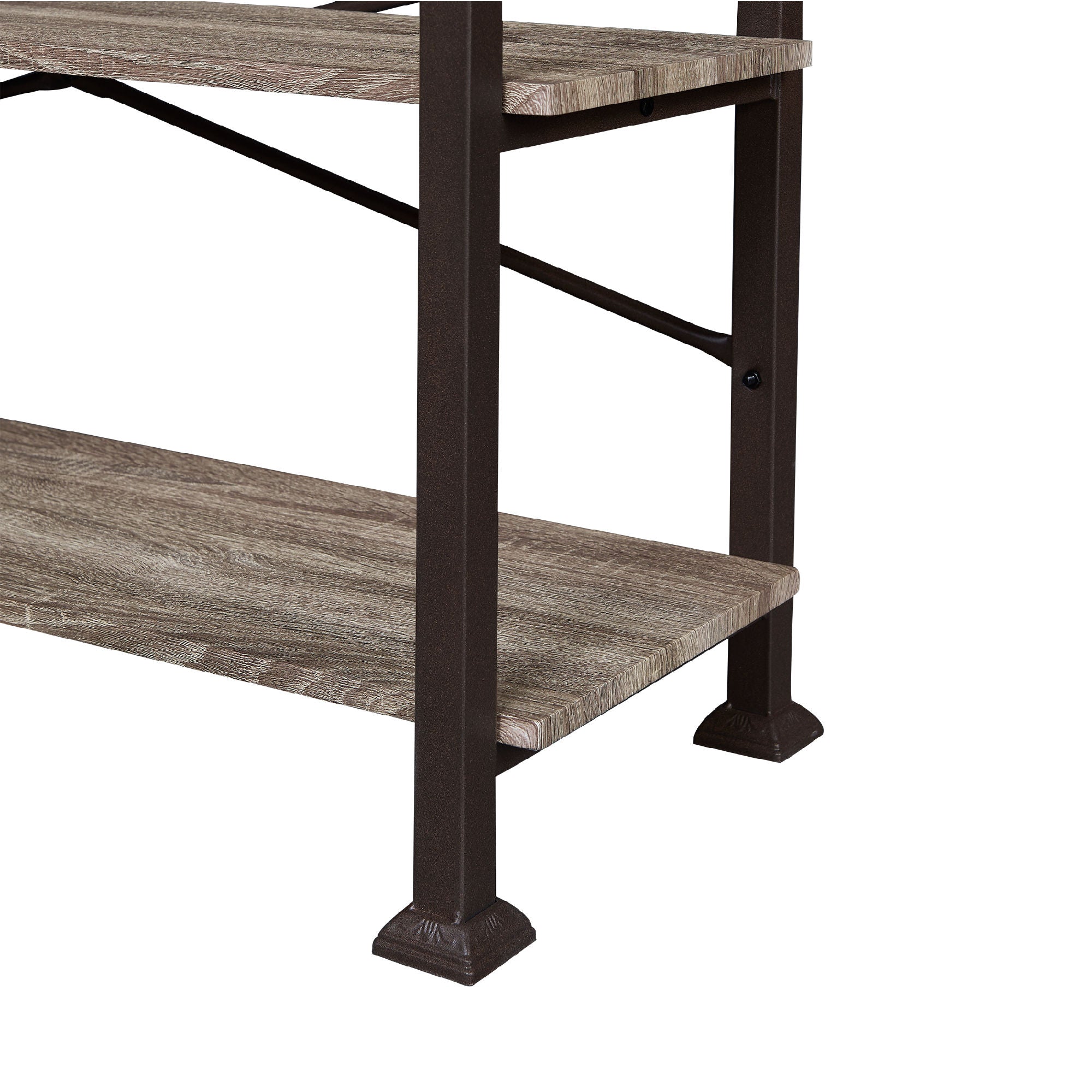 Free shipping 3 Tier Console Sofa Table, Industrial Rustic Entryway Table with Storage Shelf for Living Room, Hallway, Grey Oak Finish, 47-Inch Long YJ