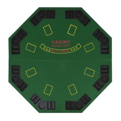 Free shipping 8 levels folding poker table top 2 folding octagon green