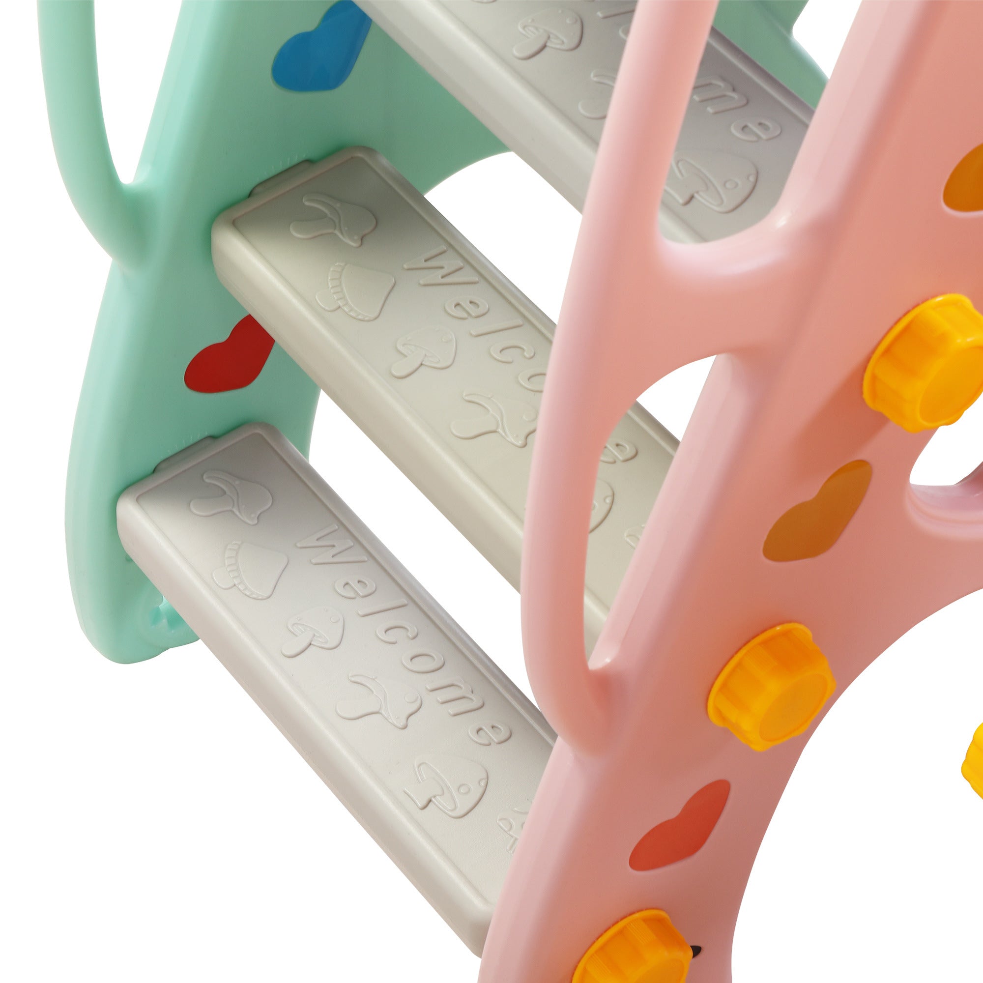 Children Slide Swing Set, 5-in-1 Combination Activity Center Freestanding Slides Playset for Kids Indoor Toddler Climbing Stairs Toy with Basketball Hoop Game Outdoor Playground XH