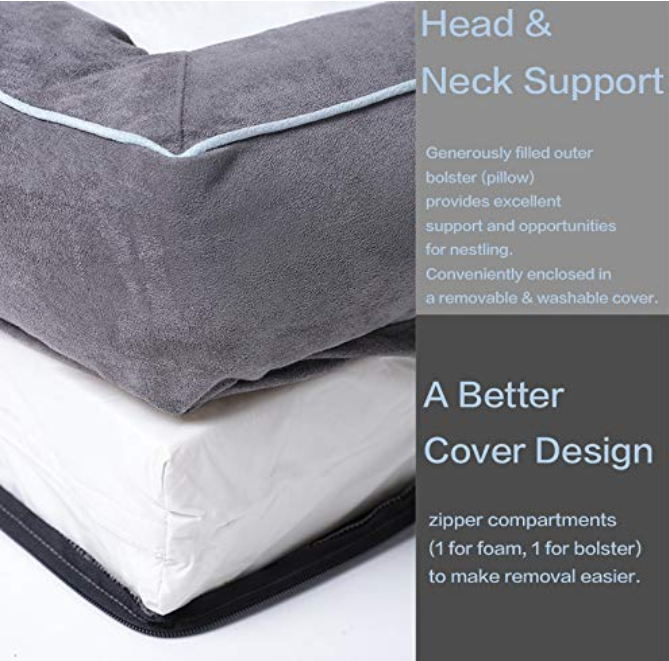 Orthopedic Memory Foam Dog Couch with Free Waterproof Liner and Removable Washable Cover, Durable Pet Sofa for Dogs and Cats