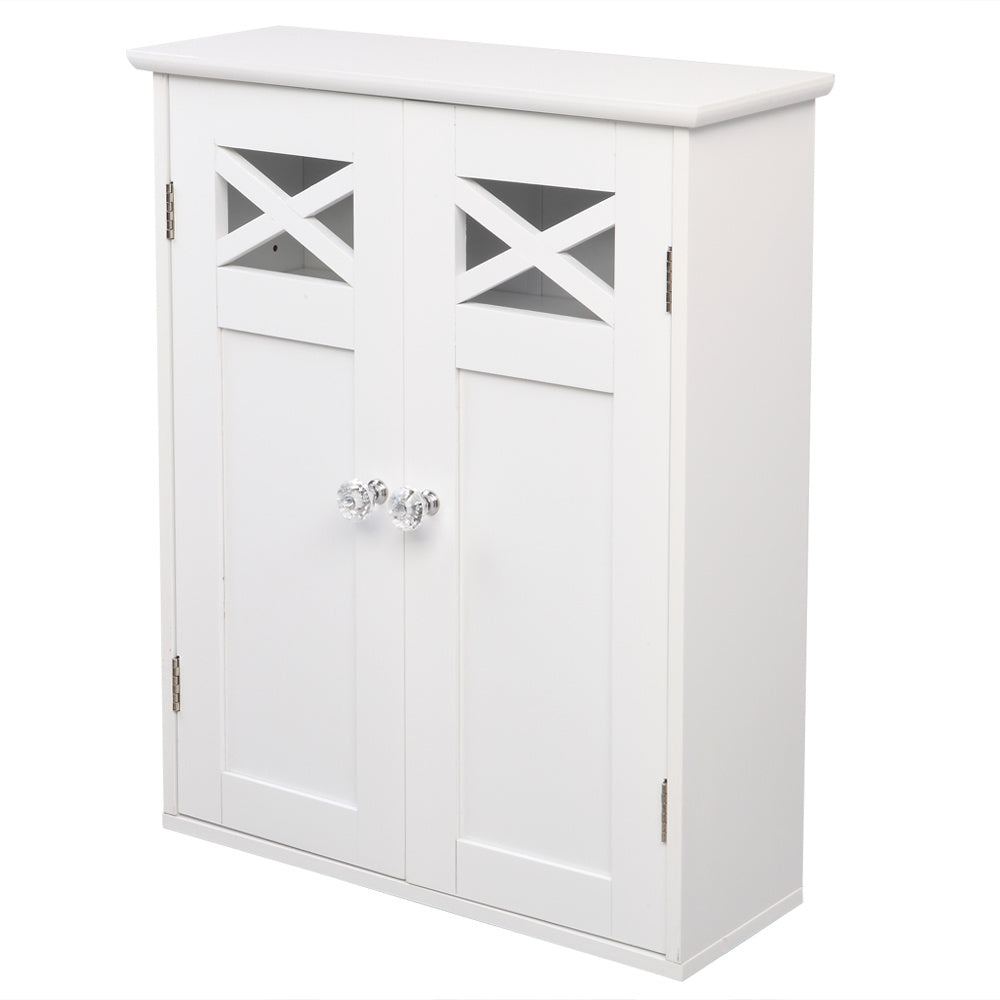 FCH Double Door Fork Type Bathroom Wall Cabinet White YJ