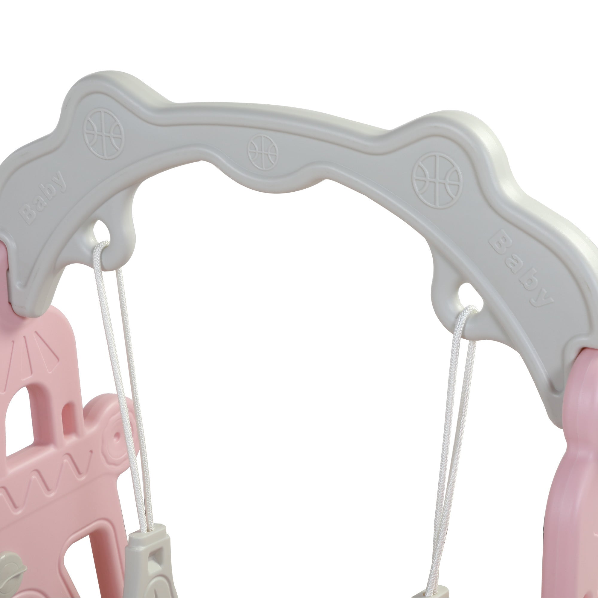 Children Slide Swing Set, 3-in-1 Combination Activity Center Freestanding Slides Playset for Kids Indoor Toddler Climbing Stairs Toy with Basketball Hoop Game Outdoor Playground XH