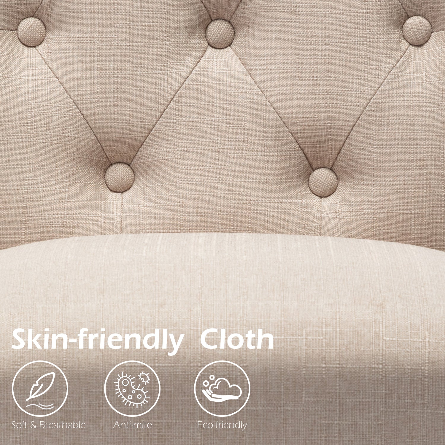 Free Shipping Qwork Furniture Classic Fabric Dining Chair with Wooden Legs - Set of 2