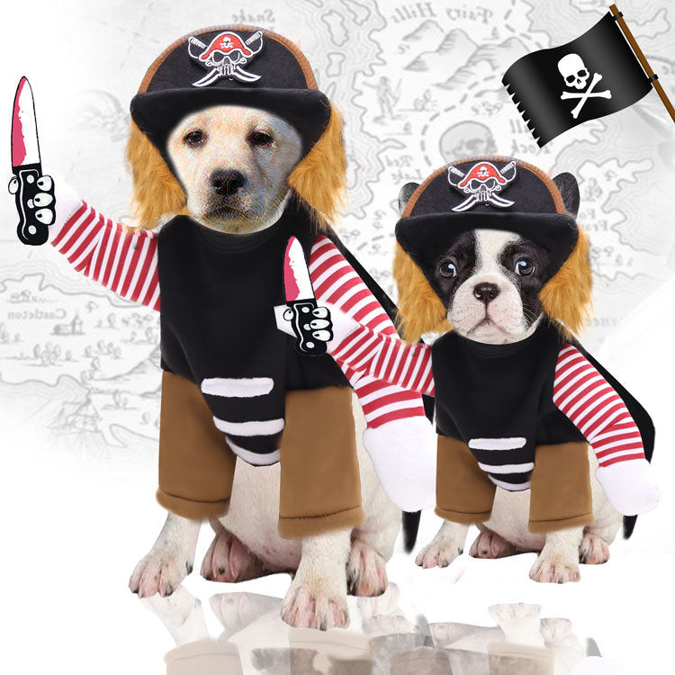 Cool Caribbean Pirate Pet Halloween Costume for Small to Medium Dogs/Cats