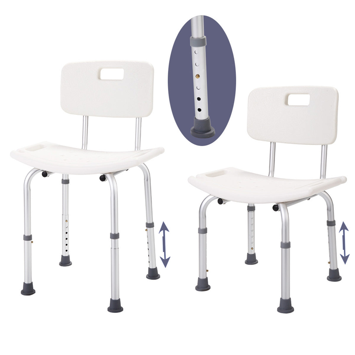 Bathroom Safety Shower Tub Heavy Duty Aluminium Alloy Bath Chair Bench with Back XH