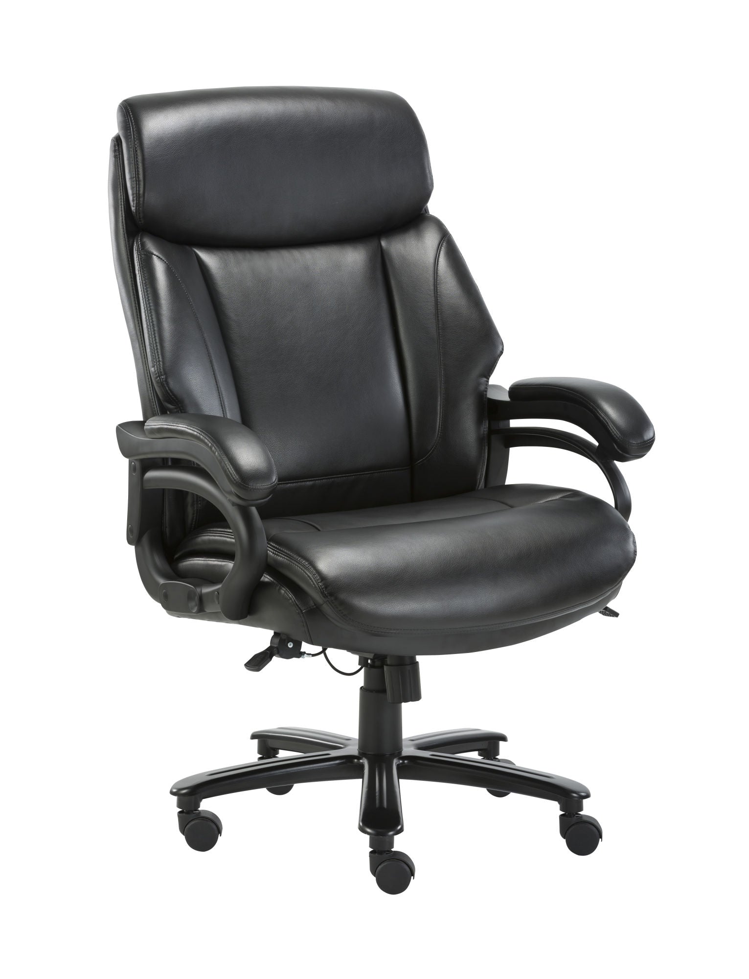 High Back Big & Tall 400lb Bonded Leather Office Chair Large Executive Desk Computer Swivel Chair - Heavy Duty Metal Base, Adjustable Tilt Angle, Ergonomic Design for Lumbar Support