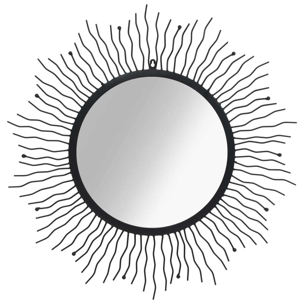Garden Wall Mirror Sunburst 31.4" Black