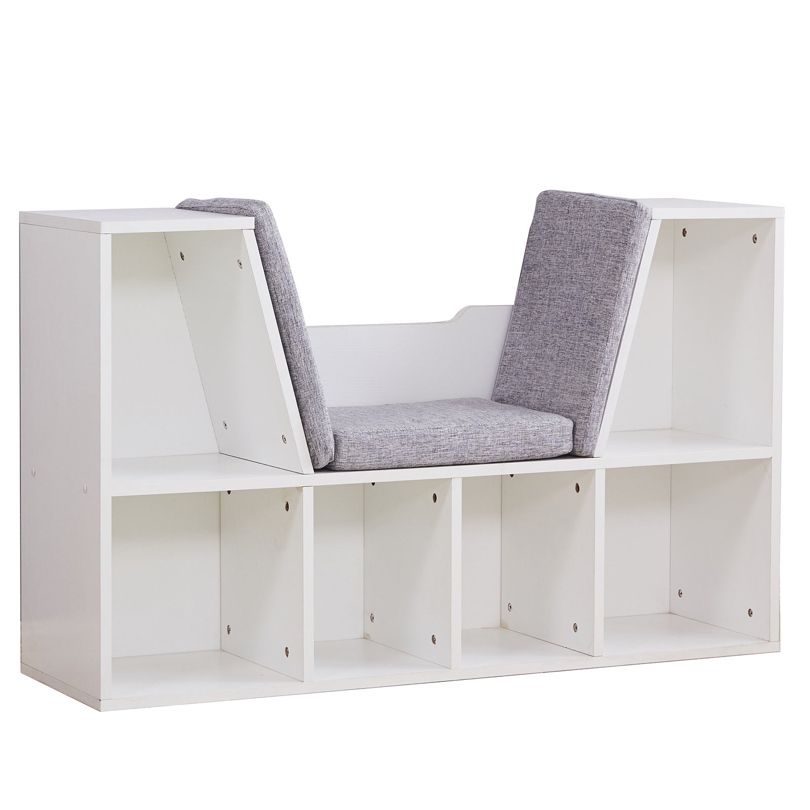 6-Cubby Kids Bookcase, Multi-Purpose Storage Organizer Cabinet Shelf for Children Dark Natural Color RT