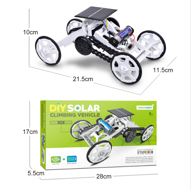 4WD Car DIY Climbing Vehicle Kit Electric Mechanical / Solar Power Science Building Toys, Circuits Engineering Gift Toys Car for Kids and Teens. YJ
