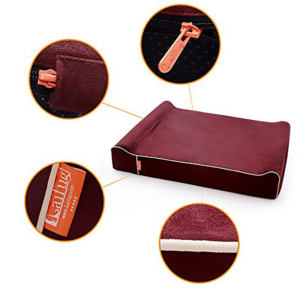 Orthopedic Memory Foam Dog Bed with Pillow and Durable Water Proof Liner & Removable Washable Cover & Smart Design, Extra Large