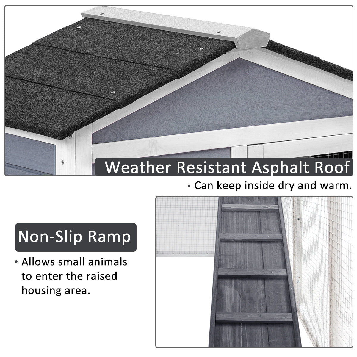 TOPMAX Pet Rabbit Hutch Wooden House Chicken Coop for Small Animals YF