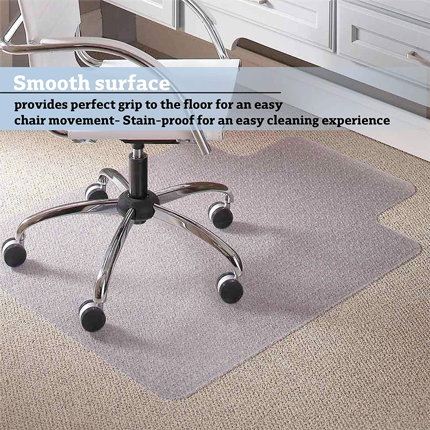 Home Office Chair Mat for Carpet Floor Protection Under Executive Computer Desk