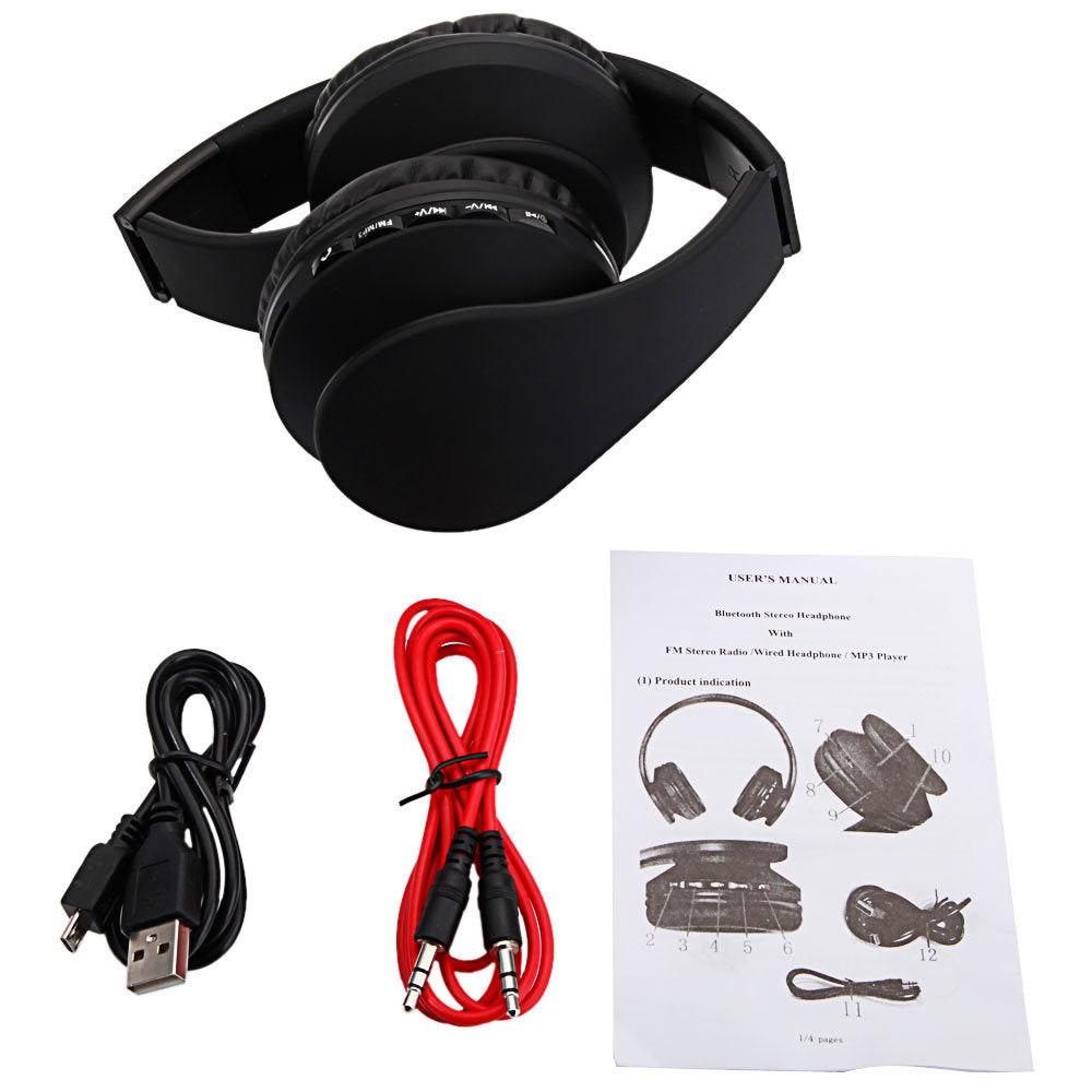 HY-811 FM Stereo MP3 Player Foldable Wired Bluetooth Headset Universal Headphone