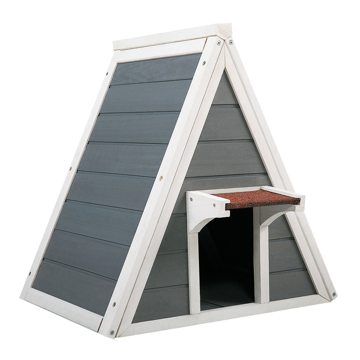 Triangle Cat House with Escape Door for All Cats