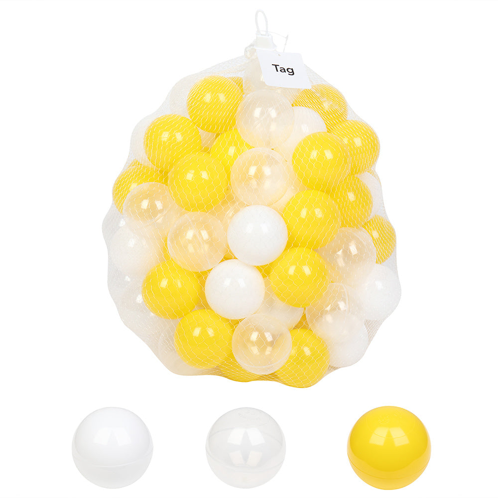 100pcs 7cm Fun Soft Plastic Ocean Ball Swim Pit Toys Baby Kids Toys (Yellow white Transparent) YF
