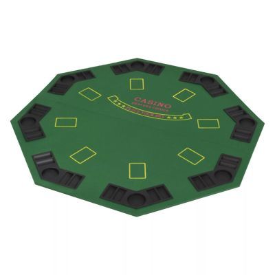Free shipping 8 levels folding poker table top 2 folding octagon green