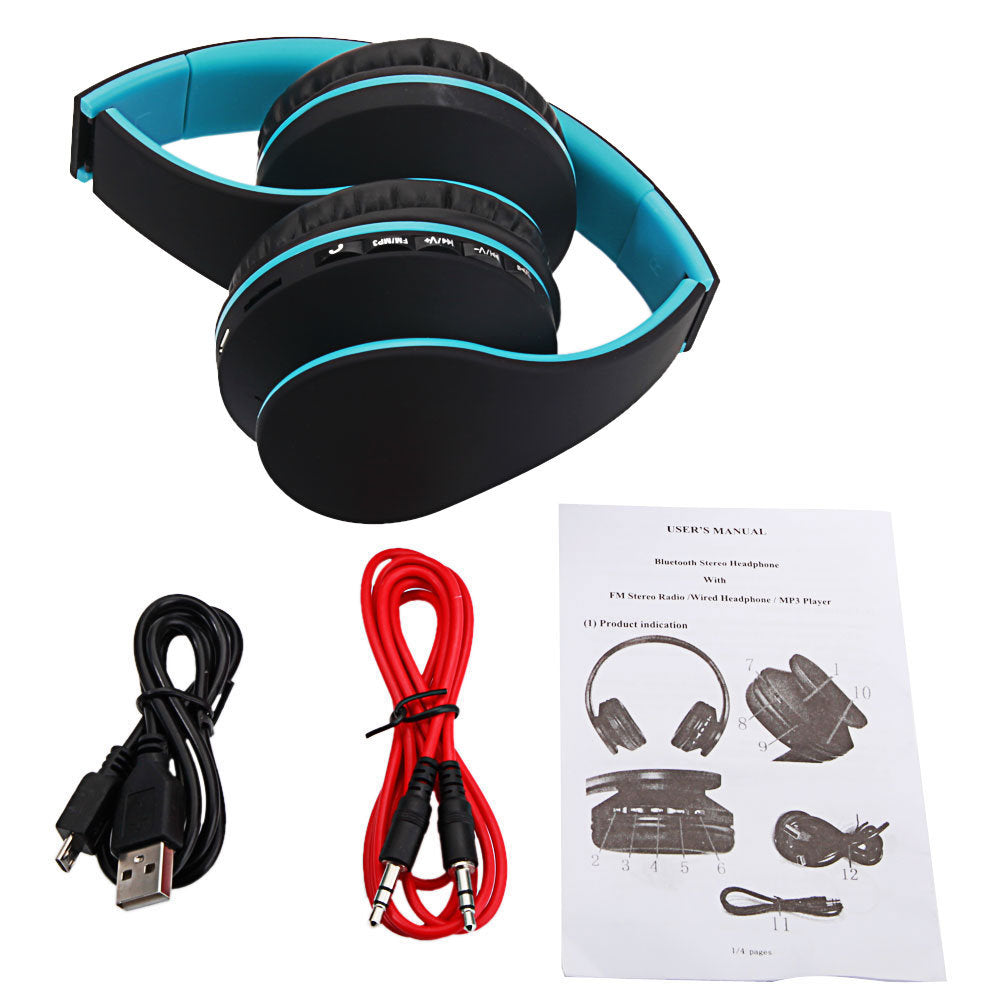 HY-811 FM Stereo MP3 Player Foldable Wired Bluetooth Headset Universal Headphone