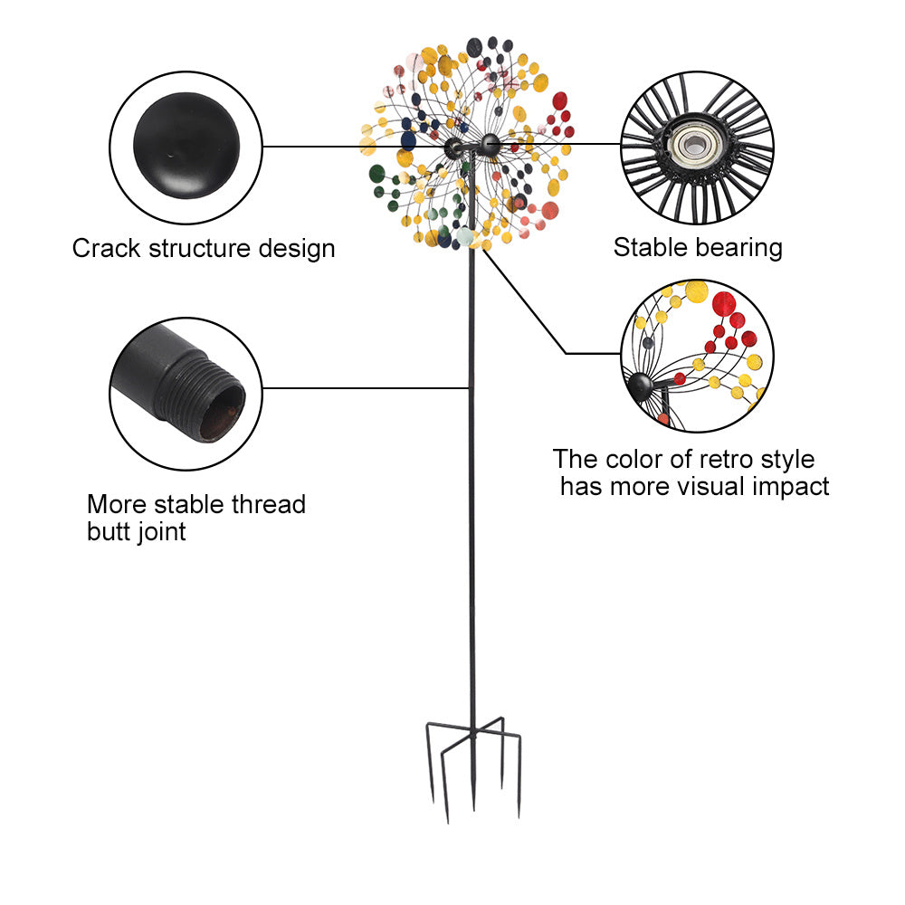 Kinetic Wind Spinners Outdoor Metal Yard Spinner with Gardening Decorations with Dual Direction Decorative Lawn Ornament Wind Mills