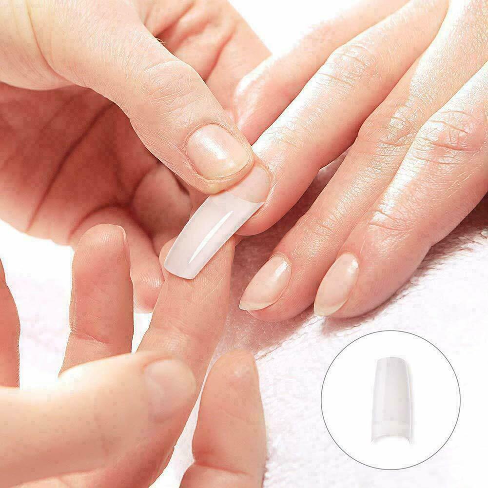 500pcs Artificial Nails French False Half Nail Art Tips Acrylic UV Gel US Stock