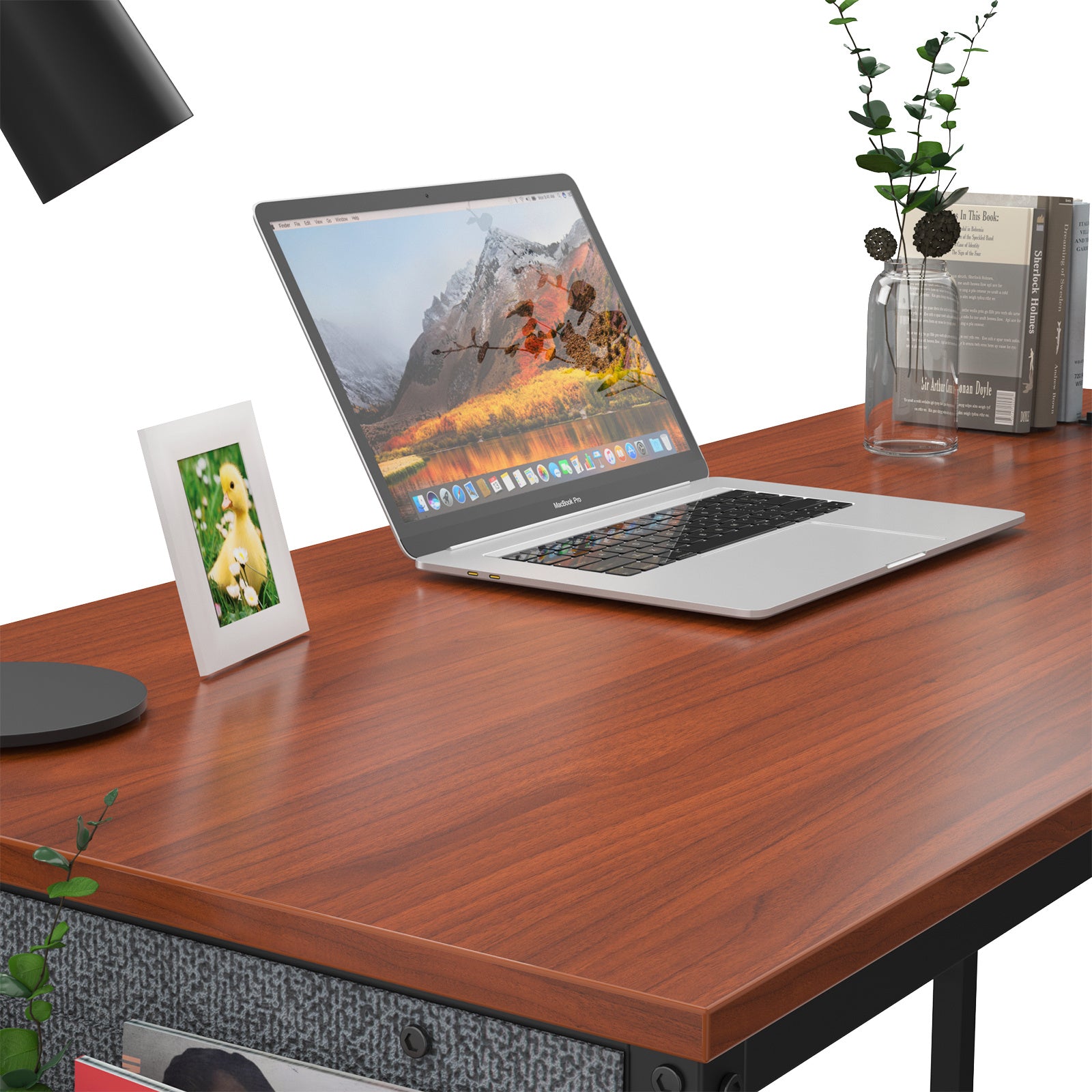 Free shipping Computer Desk 47 inch Home Office Writing Study Desk, Modern Simple Style Laptop Table with Storage Bag multicolor