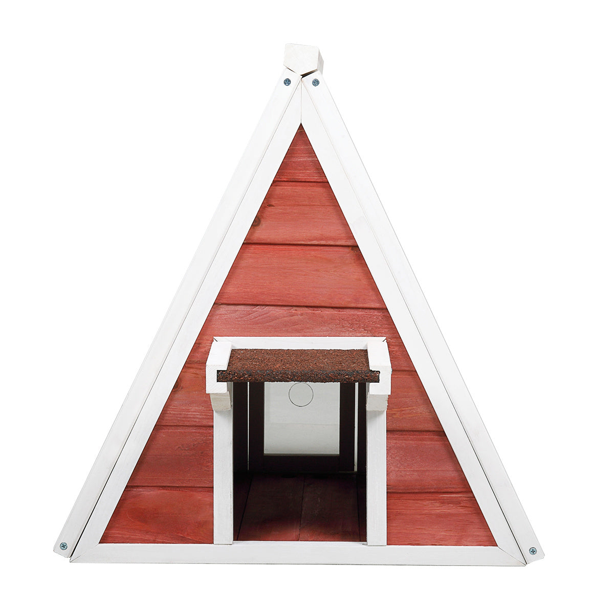 Triangle Cat House with Escape Door for All Cats